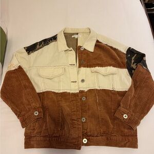 12th TRIBE Rust and Cream Corduroy/Camo Jacket